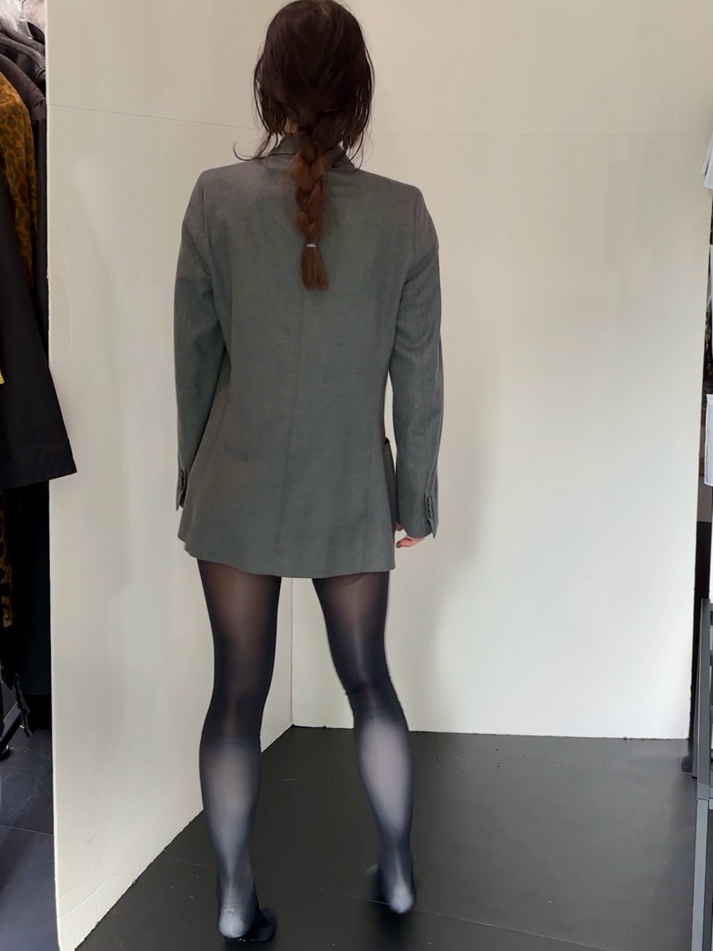Margiela essentials women’s line 4 Gray Double-Breasted Women's Blazer Jacket - Picture 6 of 7